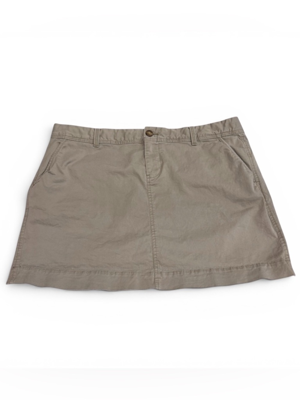 Old Navy Perfect Mini Skirt Khaki Tan Cotton‎ Stretch Casual Womens Size 14